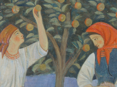 Tymofii Boichuk, Women under the Apple Tree (detail)