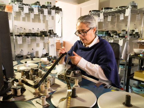 Tacita Dean in her studio, Los Angeles, 2018
