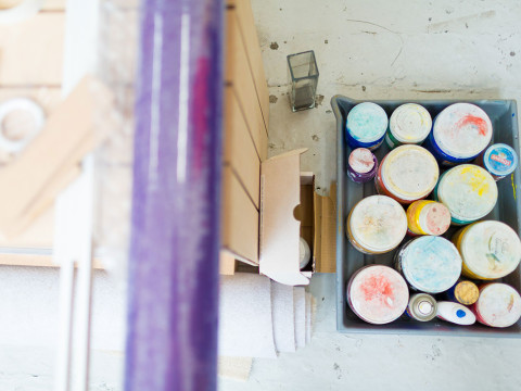 Paints in an RA Schools studio