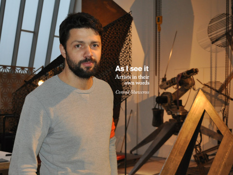 Conrad Shawcross in his studio