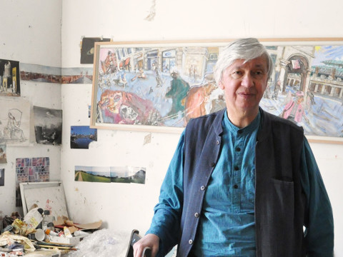 Timothy Hyman RA in his Islington studio