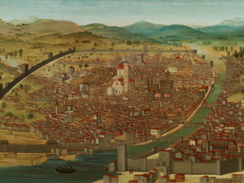 Attributed to Francesco Rosselli and Workshop, View of Florence from the South-west (detail)