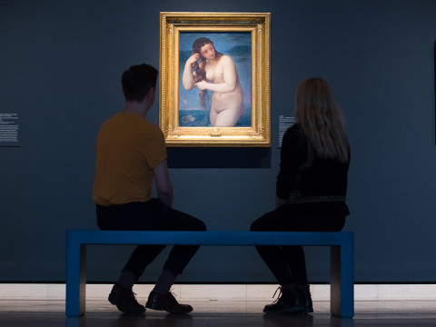 Venus Rising from the Sea (‘Venus Anadyomene’), c. 1520, by Titian, at ‘The Renaissance Nude’