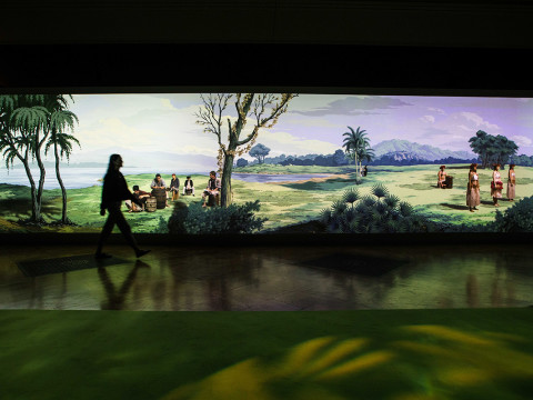 In Pursuit of Venus (infected), 2015-17, by Lisa Reihana in the Oceania exhibition at the Royal Academy of Arts, London, 29 September – 10 December 2018 