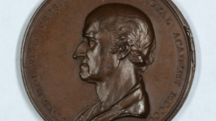 George Mills, Benjamin West, P.R.A. commemorative medal (bronze)