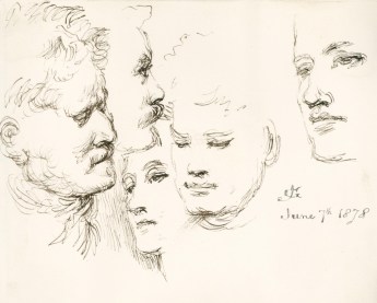 Sir John Gilbert RA, Studies of faces
