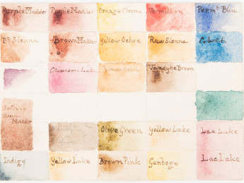 Watercolour test paper taken from travelling watercolour box owned by J.M.W. Turner, R.A.