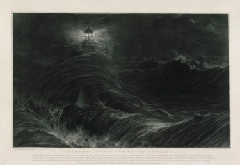 William Daniell RA, The Eddystone Lighthouse, during a Storm