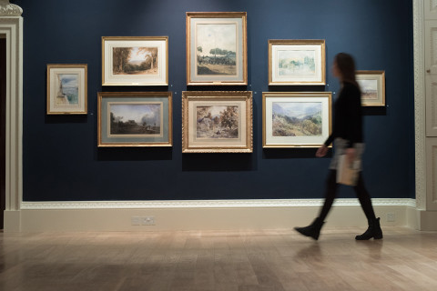 View of the &#x27;British Watercolours from the Collection of BNY Mellon&#x27; exhibition